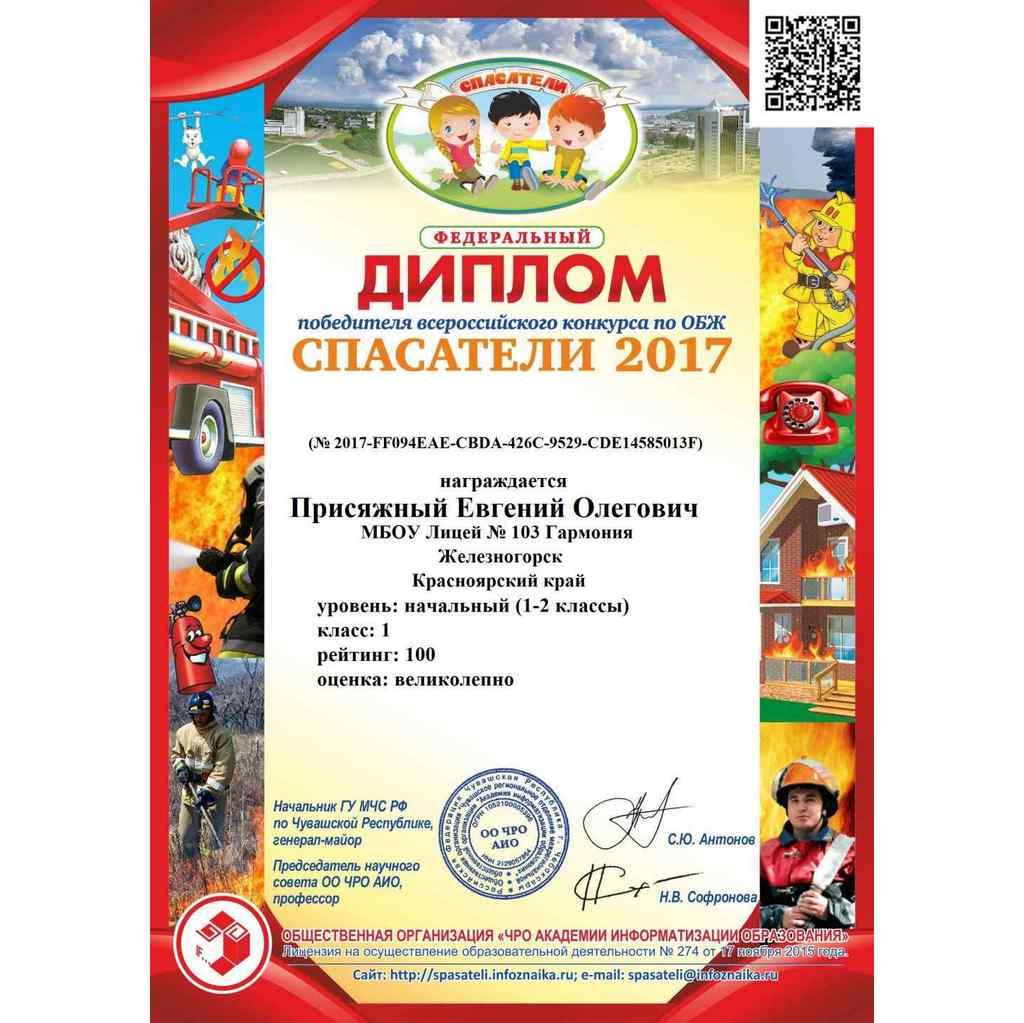 Результаты участия во Всероссийском конкурсе по ОБЖ Спасатели -2017